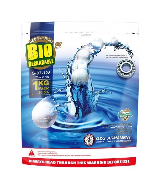 Billes Bio 6 mm - 0,25g - 4000 unités - Airsoft