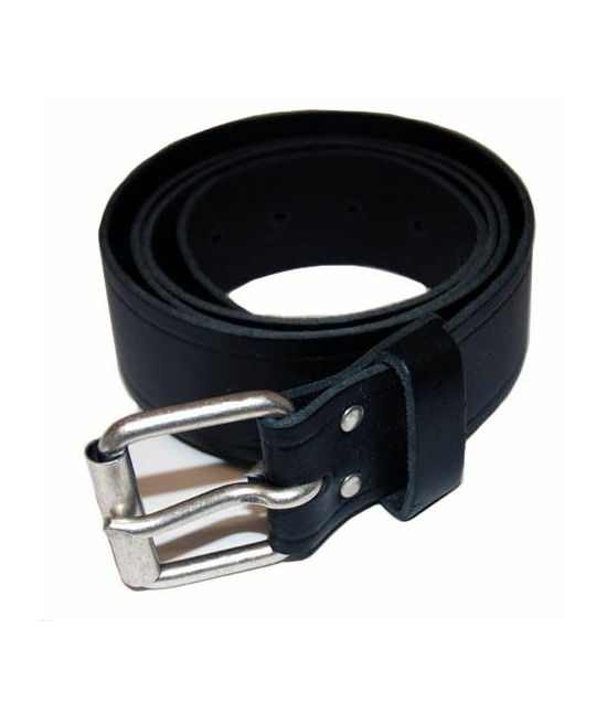 Ceinture en Cuir Noir avec boucle