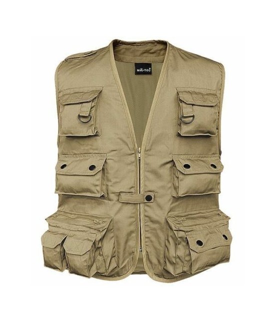 GILET MULTIPOCHES REPORTER ANTI-TRANSPIRANT - Beige
