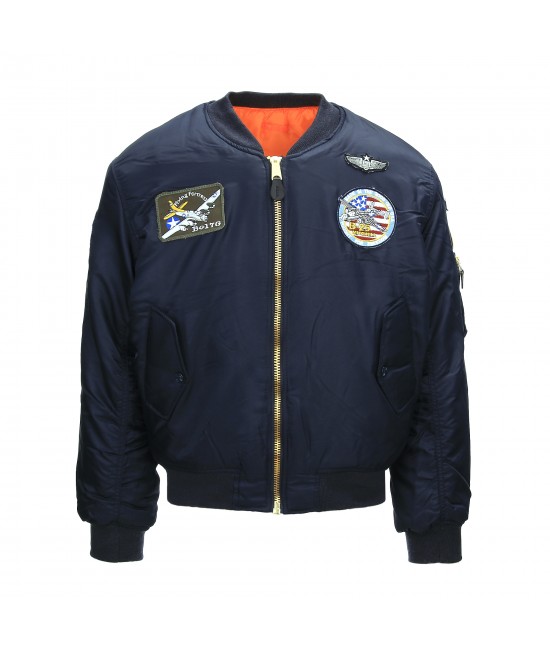 BLOUSON AVIATEUR BOMBER USAF BLEU