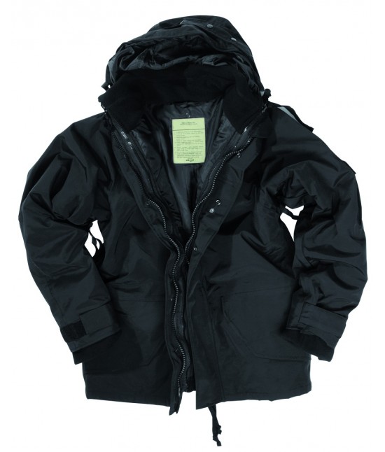 Parka Pluie avec Doublure Polaire Noir