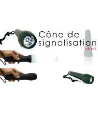 LAMPE TORCHE 9 LED - CONE SIGNALISATION