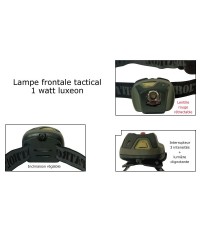 LAMPE FRONTALE TACTICAL - 1 WATT LUXEON