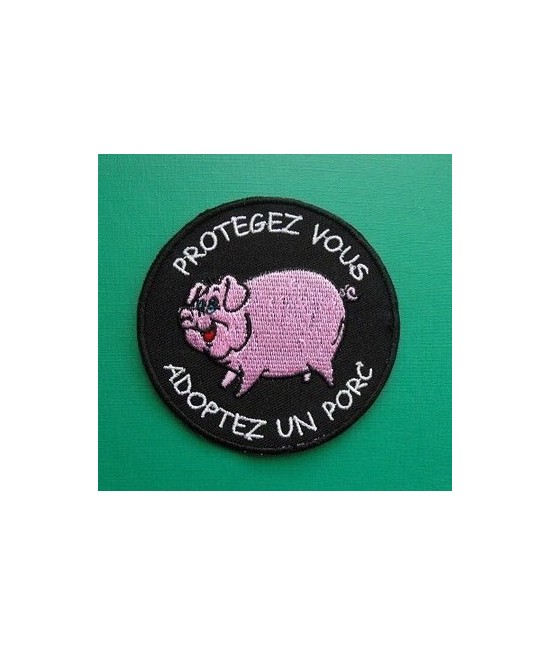 Patch Protégez-vous Adoptez un Porc 