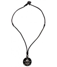 COLLIER CUIR AVEC TÊTE DE MORT