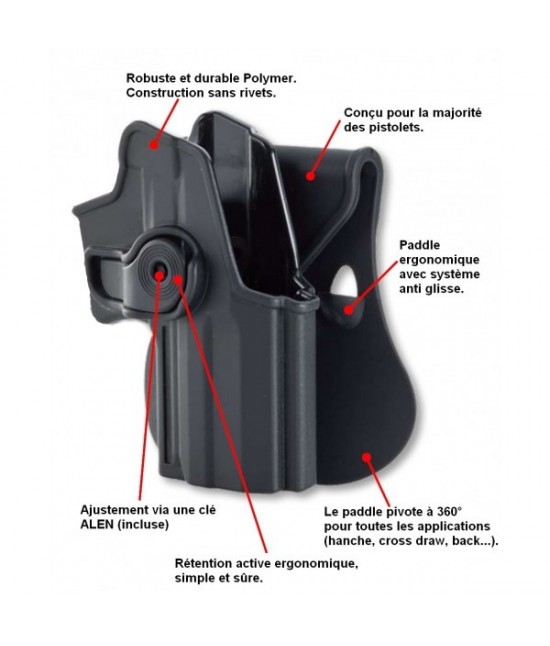 HOLSTER IMI DEFENSE ROTO BERETTA 92 - DROITIER