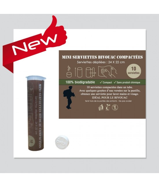 MINI SERVIETTES DE BIVOUAC COMPACTEES MINI SERVIETTES DE BIVOUAC COMPACTEES