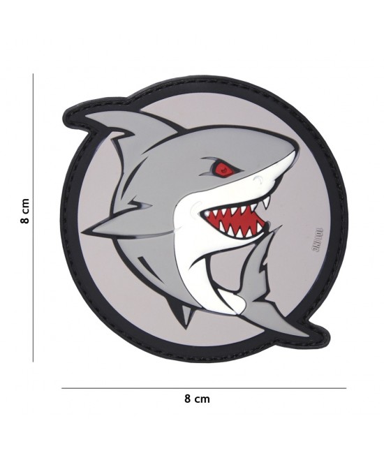 PATCH SHARK GRIS ROUGE