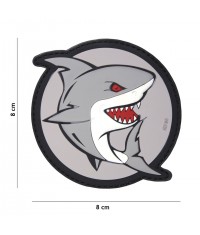 PATCH SHARK GRIS ROUGE