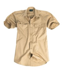 CHEMISE TROPICALE BEIGE RIPSTOP - Manches courtes