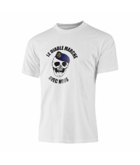 T SHIRT TDM - LE DIABLE MARCHE AVEC NOUS - BLANC