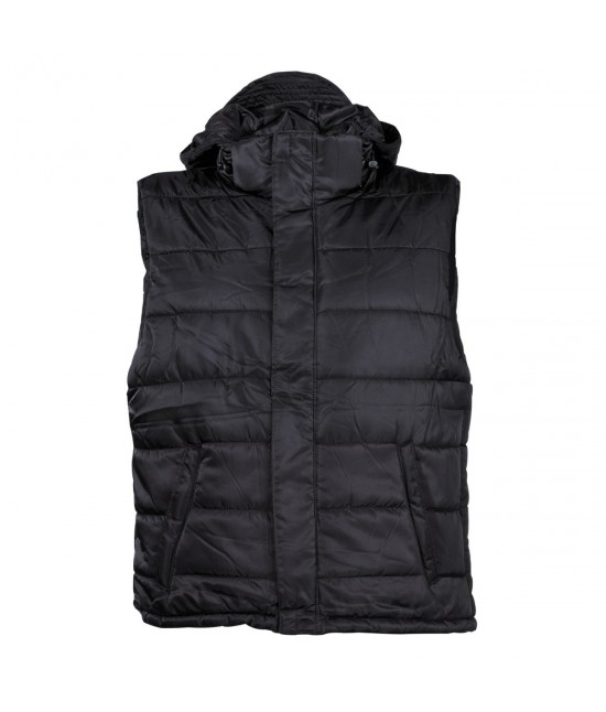 Gilet Capuche Noir sans Manches