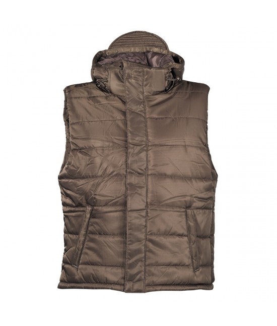 Gilet Capuche Kaki sans Manches