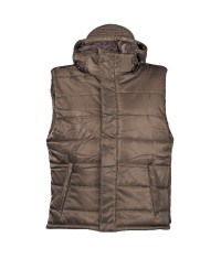 Gilet Capuche Kaki Sans Manches