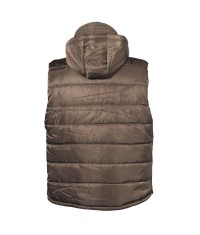 Gilet Capuche Kaki Sans Manches